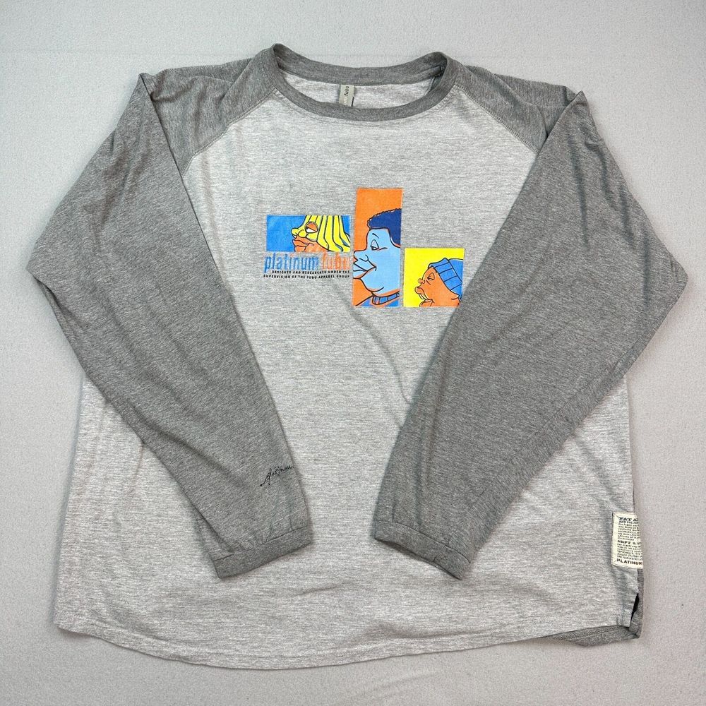 Vintage Platinum Fubu Shirt Adult 2XL Gray Long Sleeve Fat Albert Hip Hop Y2K